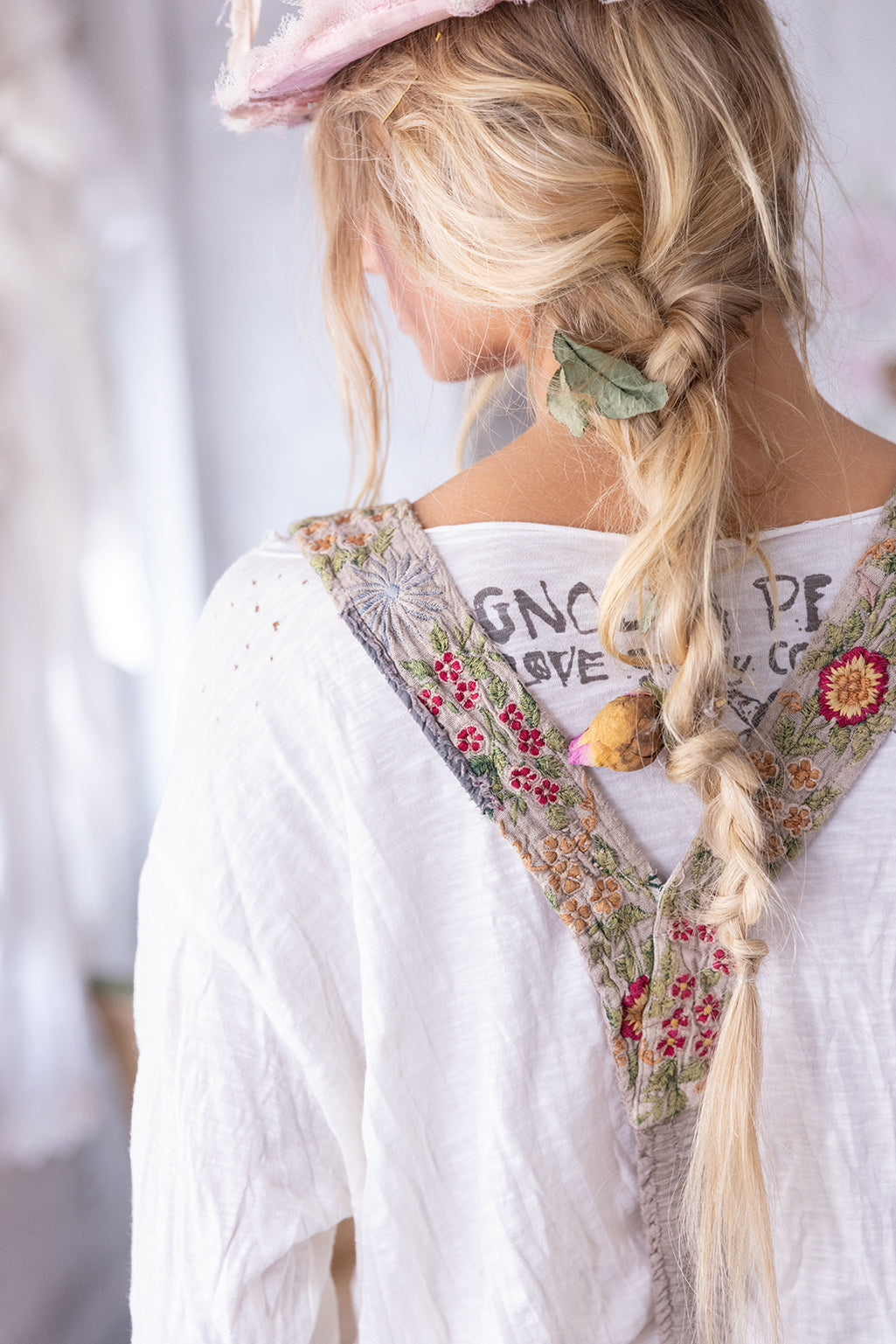 Embroidered Shae Suspenders