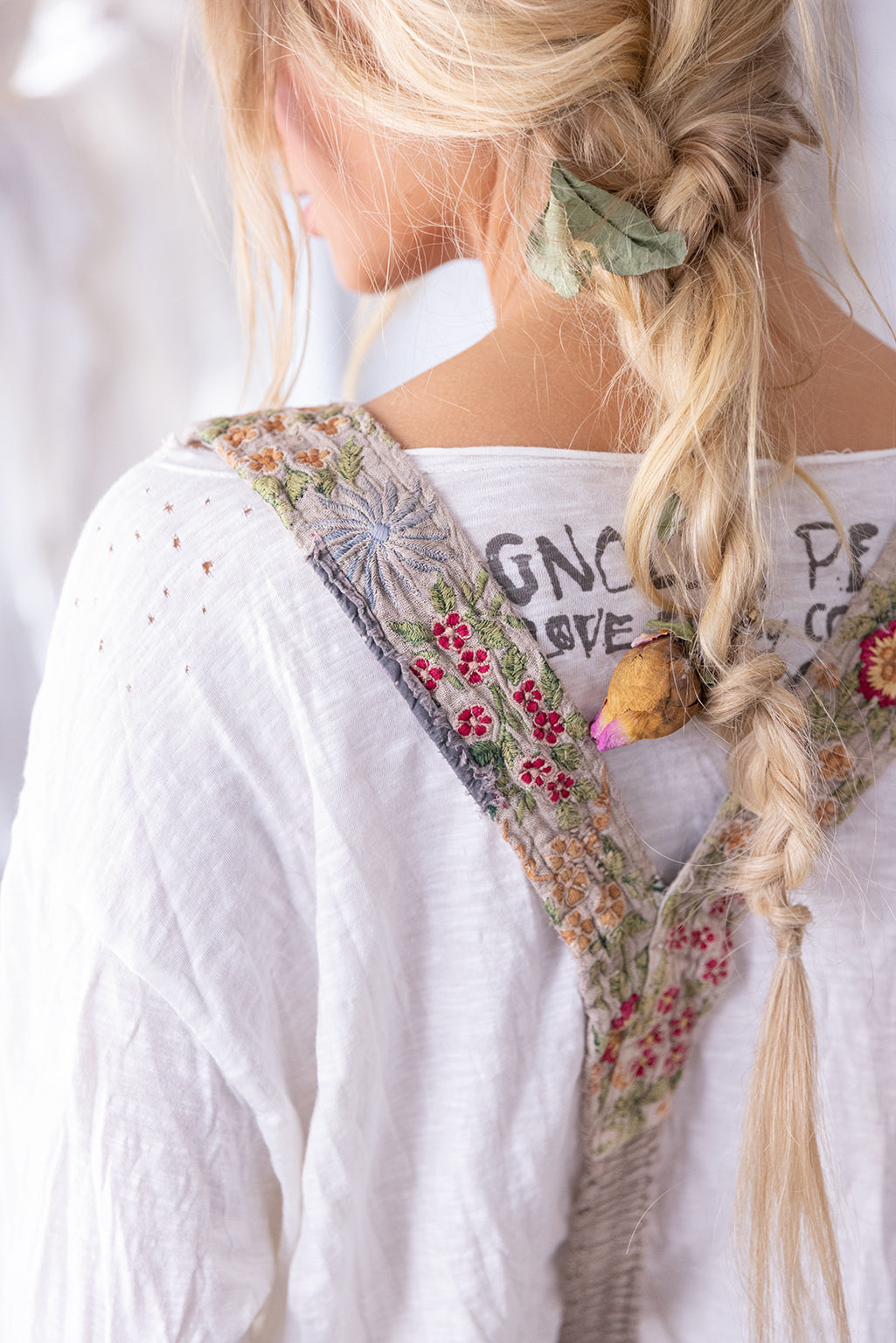 Embroidered Shae Suspenders