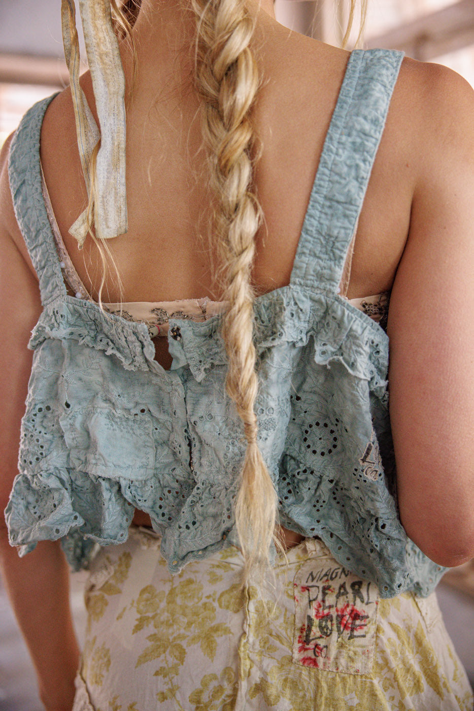 Cami à volants avec œillets olive 