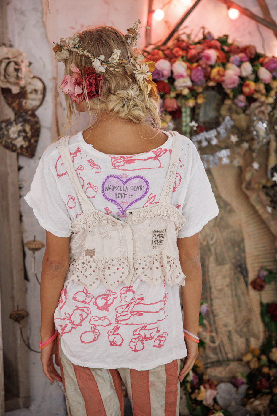 Cami à volants et œillets olive 