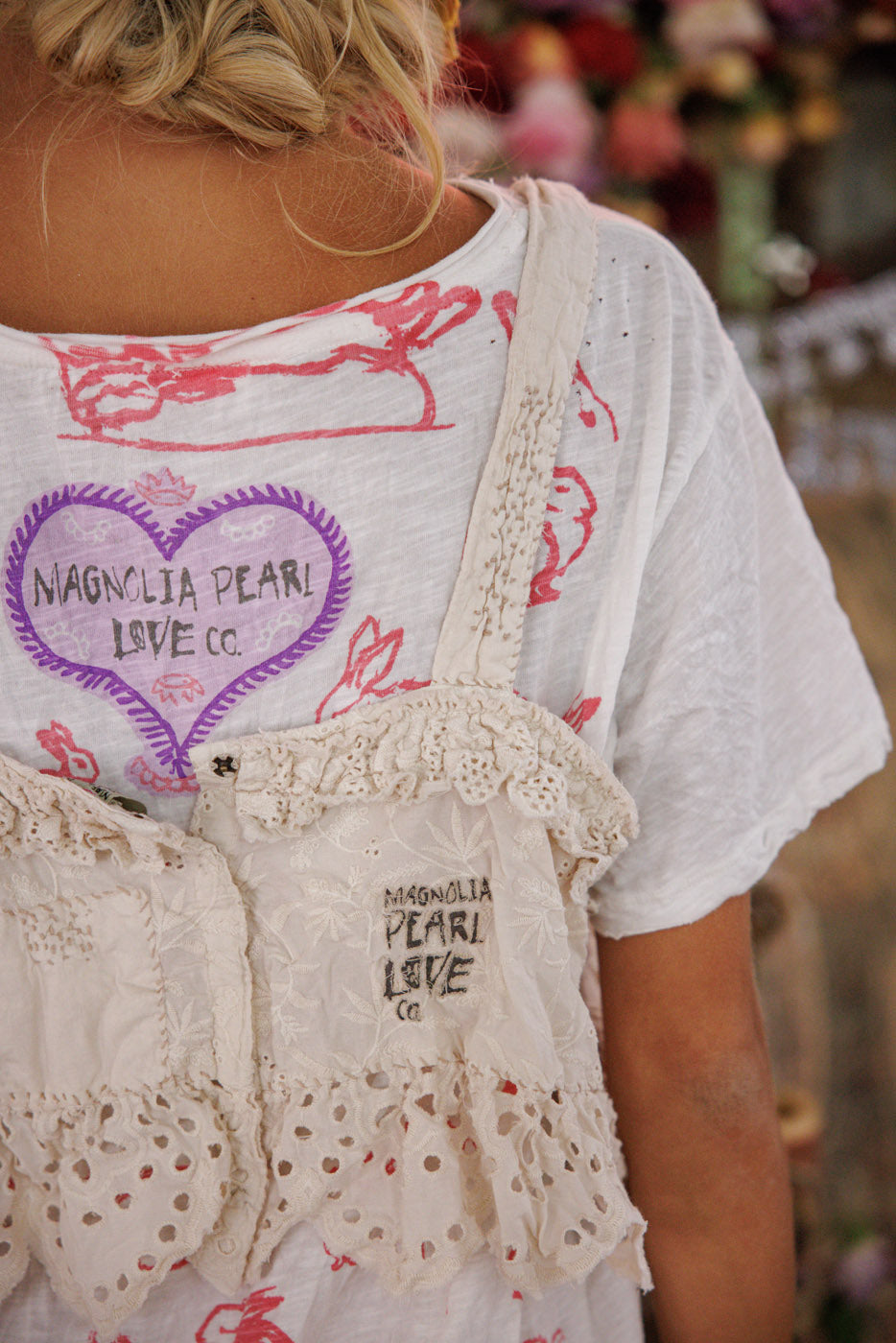 Cami à volants et œillets olive 