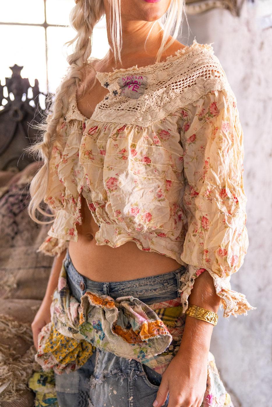 【新品未使用】pp* closet COUNTRY BASIC BLOUSE Crochet Yoke Keira Blouse – Magnolia Pearl Clothing