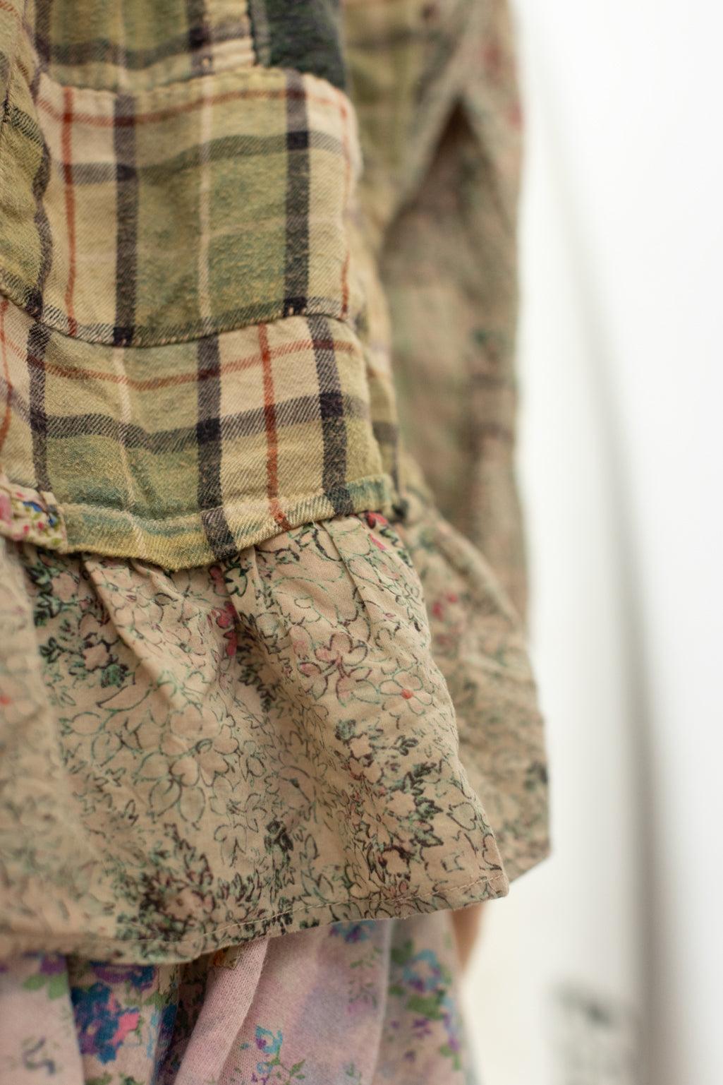 Magnolia Pearl artisan vintage plaid and floral layered clothing, whimsical boho design