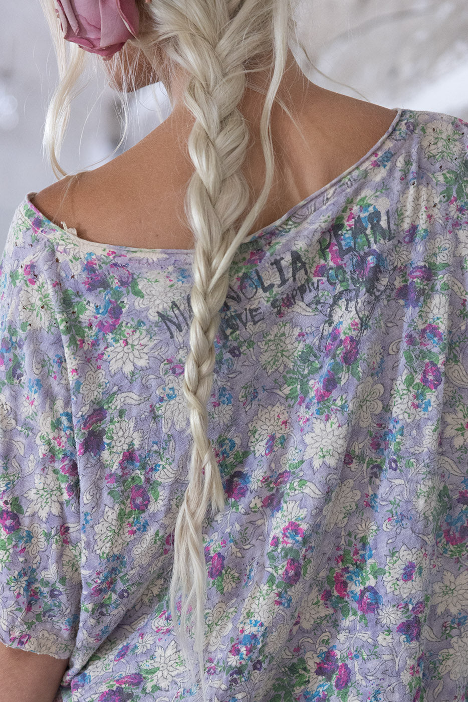 Floral Blockprint-T-Shirt 