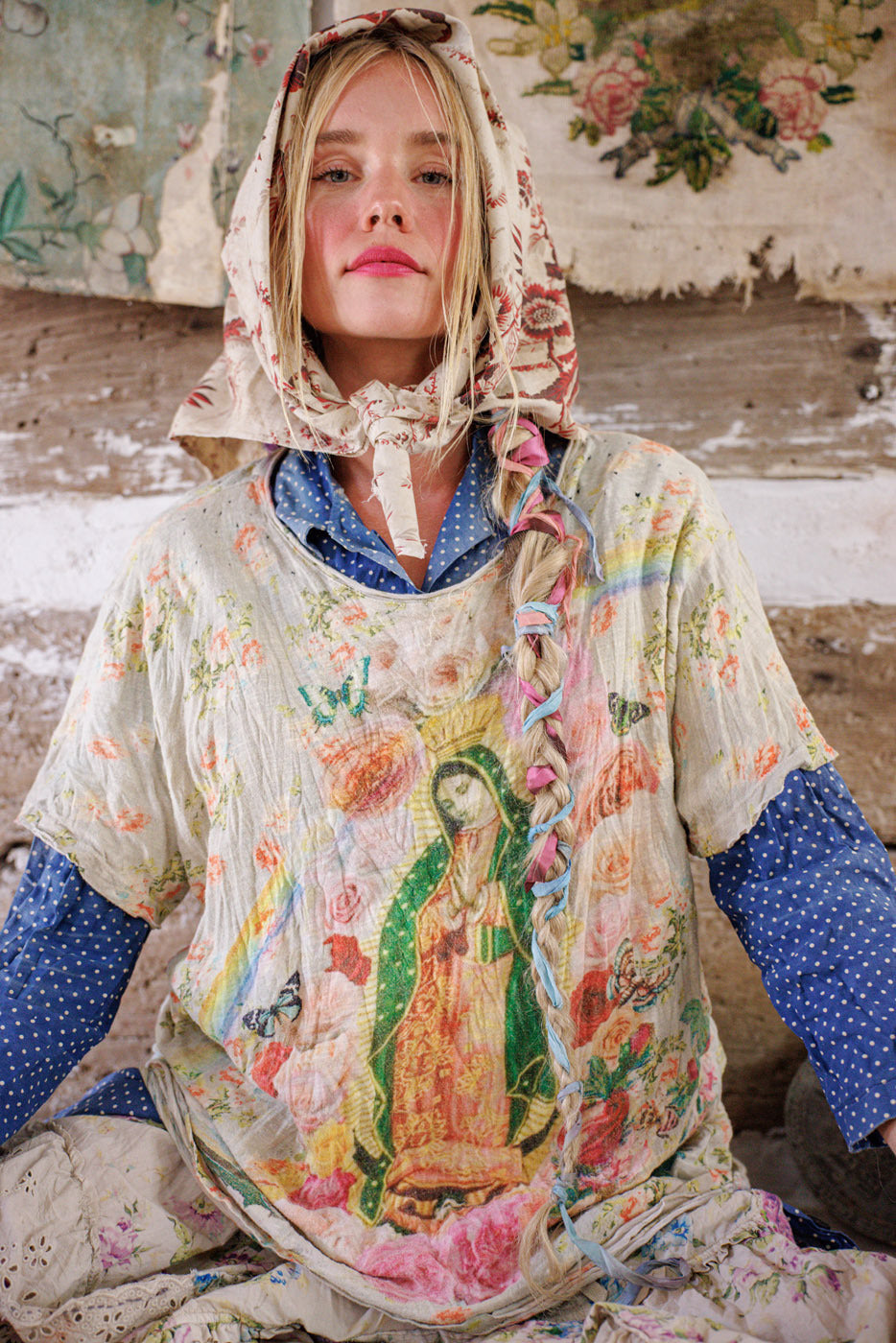 Mary Spiritual Rose Tee San Miguel Magnolia Pearl