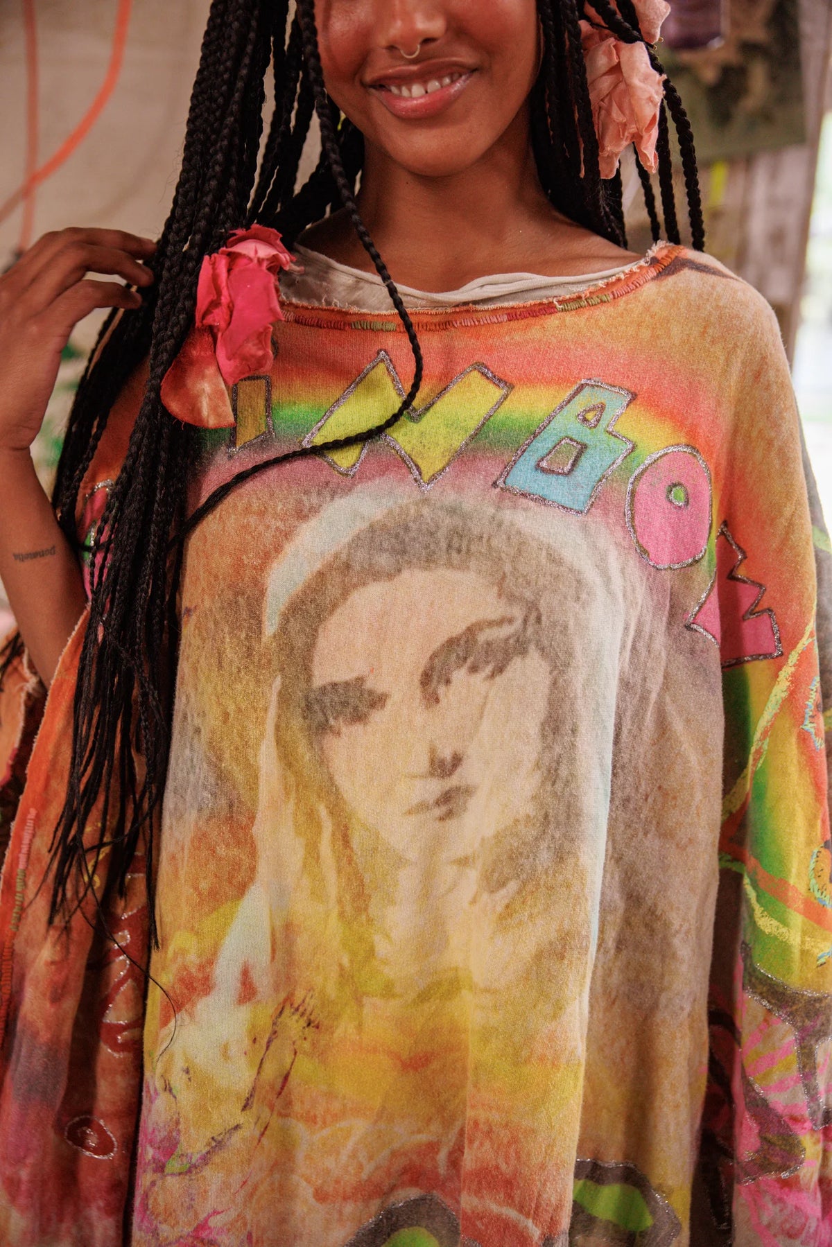 Rainbow Corazon Poncho Ingen 
