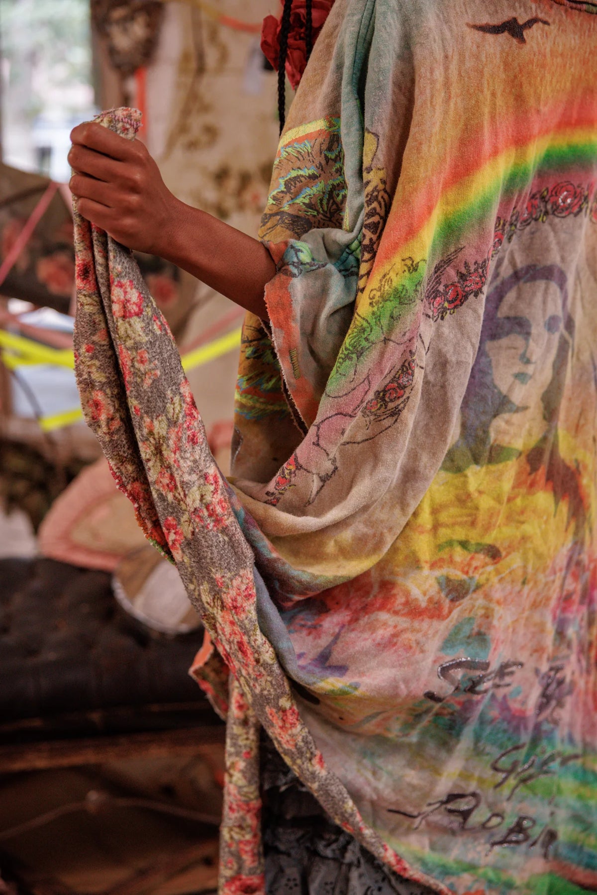 Rainbow Corazon Poncho Ingen 
