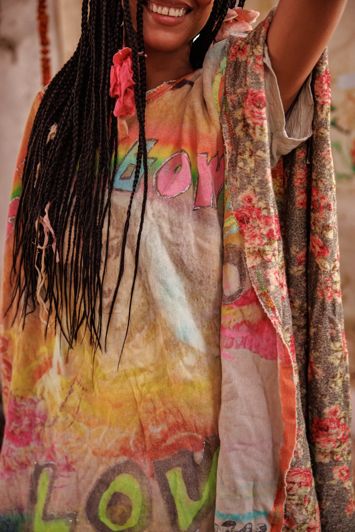 Rainbow Corazon Poncho Ingen 