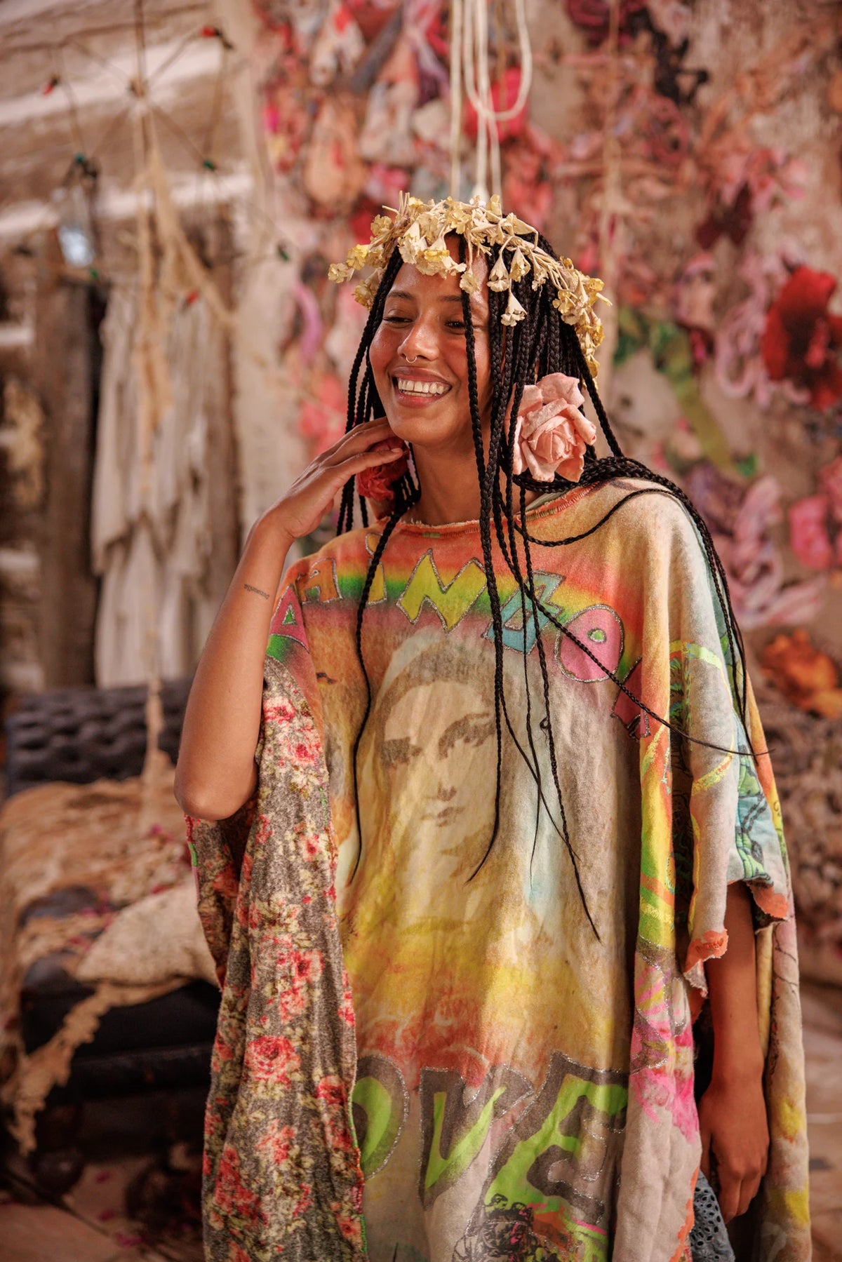 Rainbow Corazon Poncho Ingen 