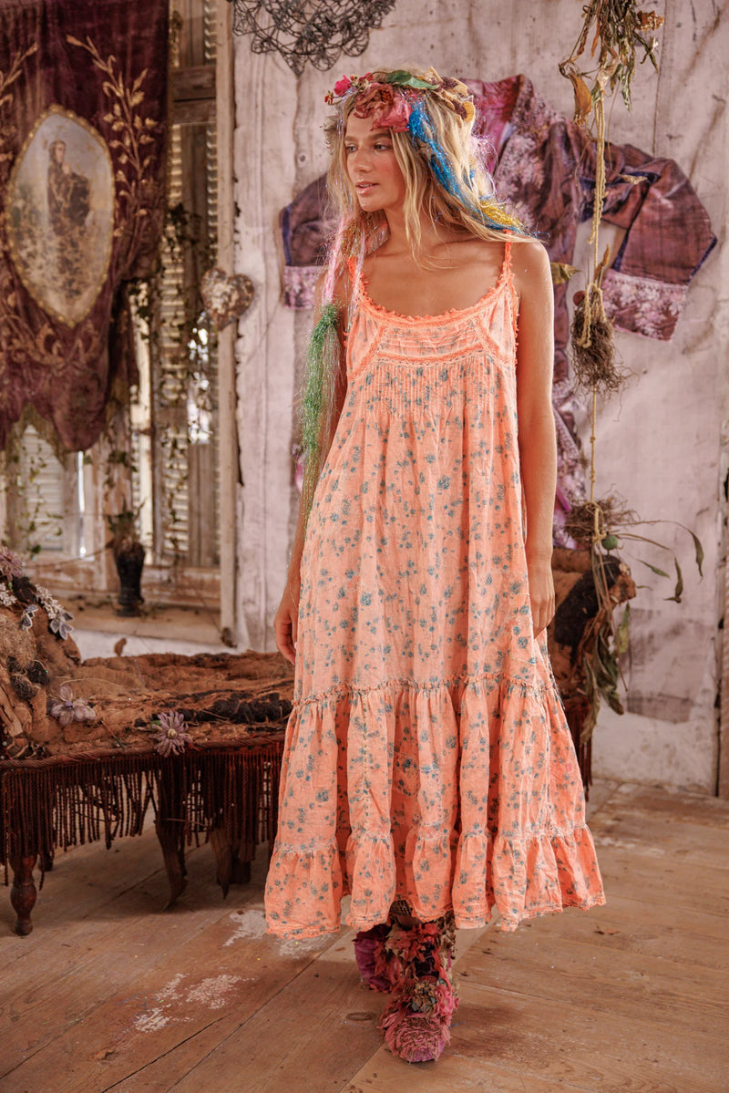 Blomstret Clementine Lagdelt Slip Kjole FawnLily  - Image 2