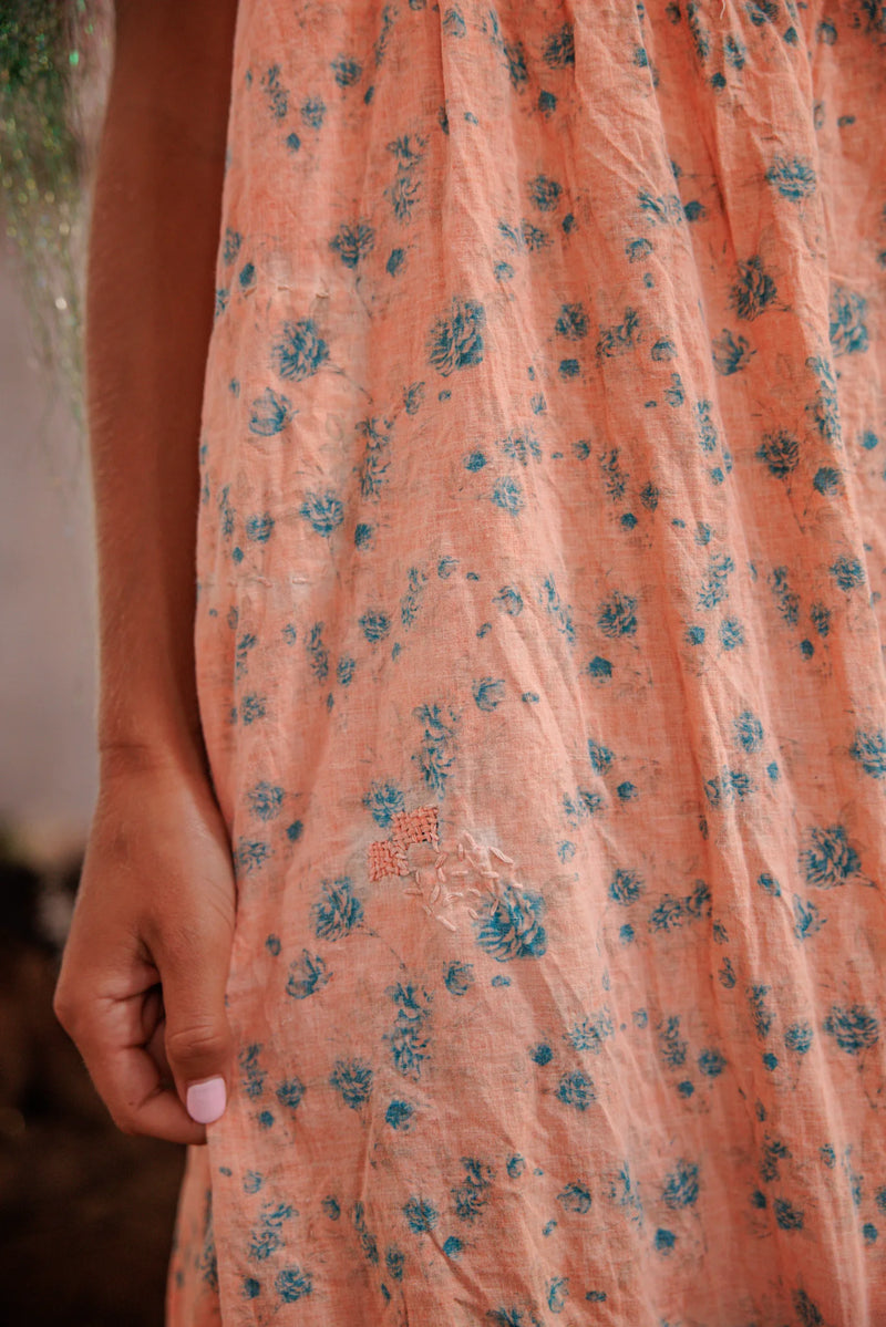 Blomstret Clementine Lagdelt Slip Kjole FawnLily  - Image 7