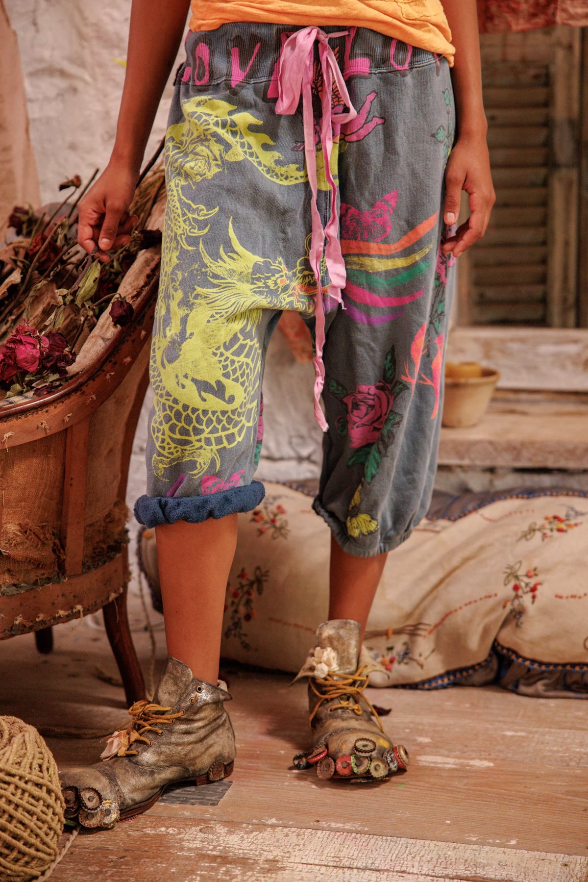 Shorts de survêtement Puff Puff Rainbow Cali Tournesol 