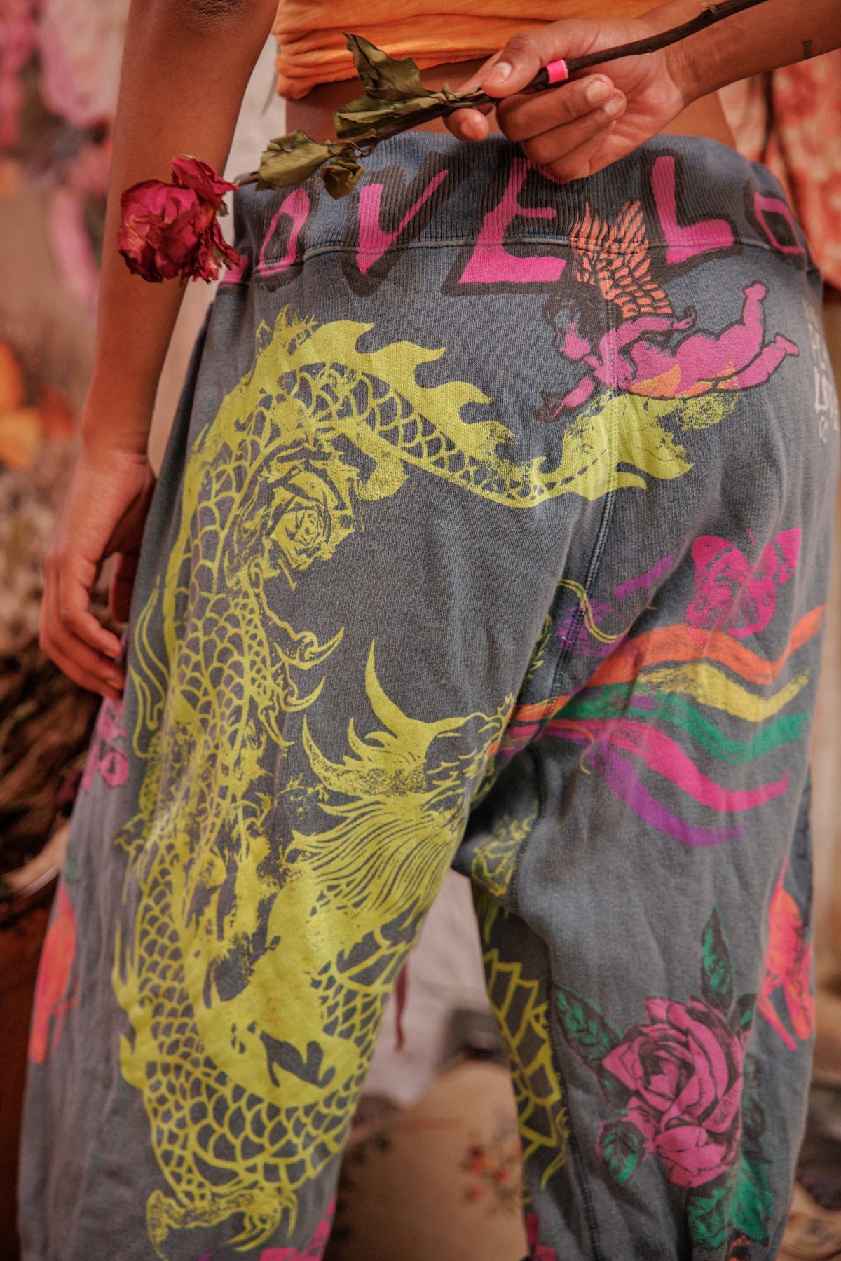 Shorts de survêtement Puff Puff Rainbow Cali Tournesol 
