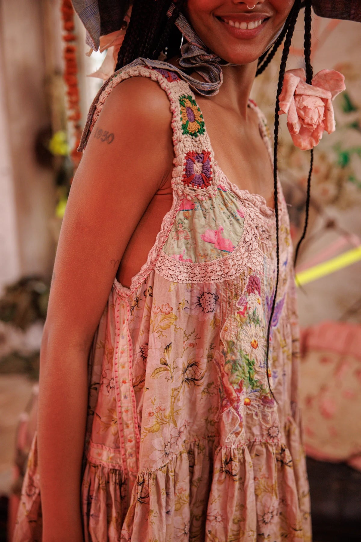 Taya Rose Slip Kleid Lisianthus 