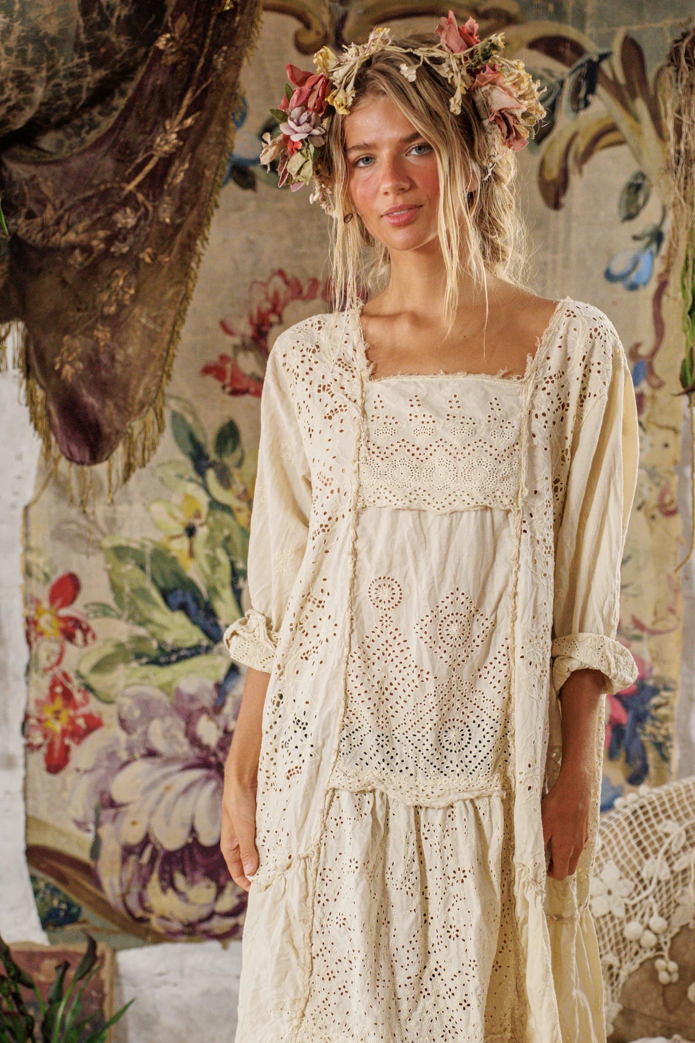 Eyelet Patchwork Helenia Dress