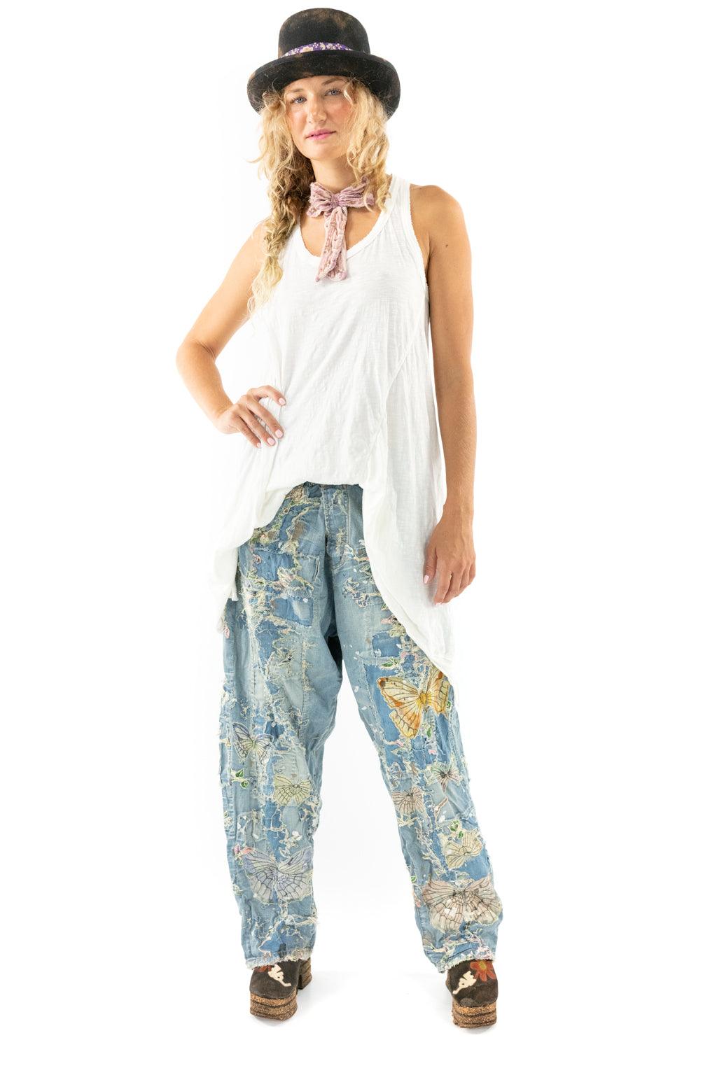 Distressed Butterfly Pants - Magnolia Pearl Clothing