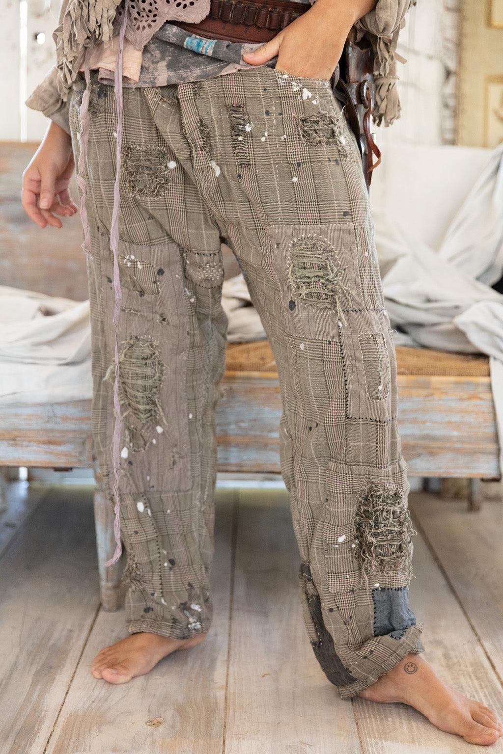 Check Miners Pants with Paint - Magnolia Pearl Clothing